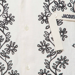 Jacquemus White Floral Print Linen Buttoned Shirt S