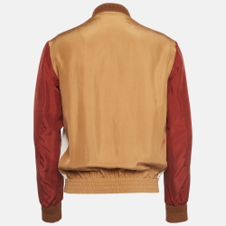 Pre Owned Ermenegildo Zegna Multicolor Stripe Silk Bomber Jacket