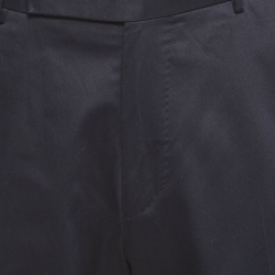 مملوكة مسبقًا Ermenegildo Zegna Navy Blue Cotton Slim Fit Formal Trousers L