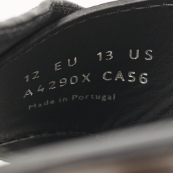 Pre Owned Ermenegildo Zegna Black Woven Leather Flat Slides Size 46