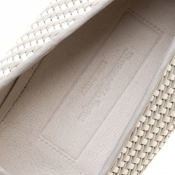 مملوكة مسبقًا Ermenegildo Zegna Two Tone Woven Leather Tassel Detail Loafers Size 42.5