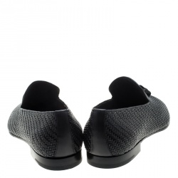 مملوكة مسبقًا حذاء لوفرز ايرمنيجيلدو زينيا شراشيب ليدو جلد مغزولة أسود مقاس 42