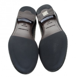 مملوكة مسبقًا حذاء لوفرز ايرمنيجيلدو زينيا شراشيب ليدو جلد مغزولة أسود مقاس 42