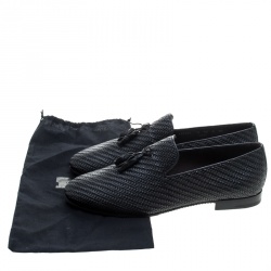 مملوكة مسبقًا حذاء لوفرز ايرمنيجيلدو زينيا شراشيب ليدو جلد مغزولة أسود مقاس 42