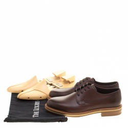 مملوكة مسبقًا Ermenegildo Zegna Brown Leather Lace Up Derby Size 42 