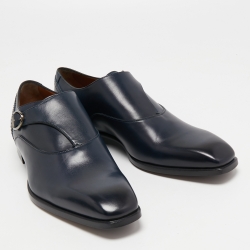 Ermenegildo Zegna Two Tone Leather Monk Strap Oxfords Size 43.5