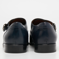 Ermenegildo Zegna Two Tone Leather Monk Strap Oxfords Size 43.5