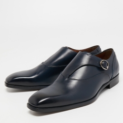 Ermenegildo Zegna Two Tone Leather Monk Strap Oxfords Size 43.5