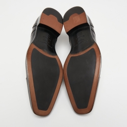 Pre Owned Ermenegildo Zegna Black Leather Lace Up Derby Size 43.5