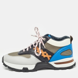 Multicolor Leather And Mesh Cesare Low Top Sneakers
