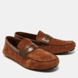 Pre Owned حذاء لوفرز إيرمنجليدو زينيا بيني سويدي بني مقاس 43.5