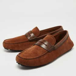 Pre Owned حذاء لوفرز إيرمنجليدو زينيا بيني سويدي بني مقاس 43.5