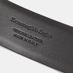مم لوكة مسبقًا Ermenegildo Zegna Black Leather Buckle Cut to Size Belt