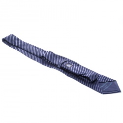 Pre Owned Ermenegildo Zegna Pour Le Secretaire General Navy Blue Diagonal Striped Silk Tie