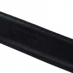 مملوكة مسبقًا Ermenegildo Zegna Black Leather Belt 90cm