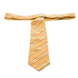 Pre Owned Ermenegildo Zegna Mustard Diagonal Striped and Dotted Silk Jacquard Tie