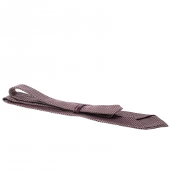 Pre Owned ربطة عنق إيرمنجليدو زينيا كوتور حرير جاكار نمط هندسي حمراء