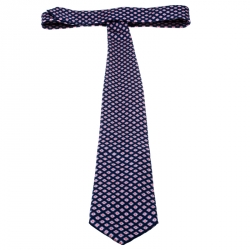 مملوكة مسبقًا ربطة عنق ايرمنيجيلدو زينيا حرير بنقوش جاكارد زرقاء وردية