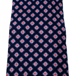 مملوكة مسبقًا ربطة عنق ايرمنيجيلدو زينيا حرير بنقوش جاكارد زرقاء وردية