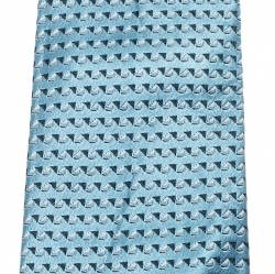 Pre Owned Ermenegildo Zegna Blue Abstract Patterned Silk Jacquard  Tie