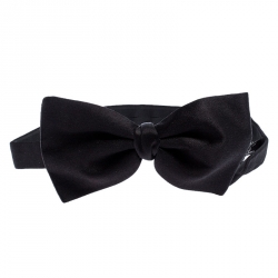 Pre Owned Ermenegildo Zegna Black Silk Classic Bow Tie