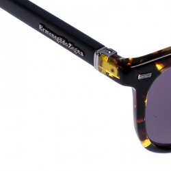 Ermenegildo Zegna Brown EZ 0009F Tortoise Shell Square Sunglasses