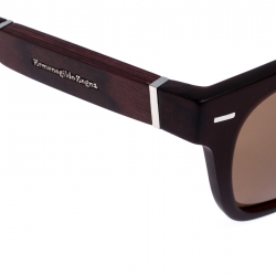  Ermenegildo Zegna Brown Gradient Polarized Navigator Wayfarers Sunglasses