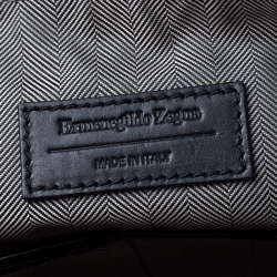 Pre Owned Ermenegildo Zegna Black Leather Pelletessuta Pouch