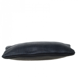 Pre Owned Ermenegildo Zegna Black Leather Pelletessuta Pouch