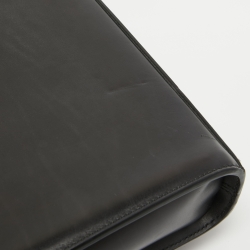 Ermenegildo Zegna Black Leather Briefcase Bag