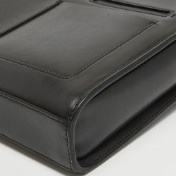 Ermenegildo Zegna Black Leather Briefcase Bag
