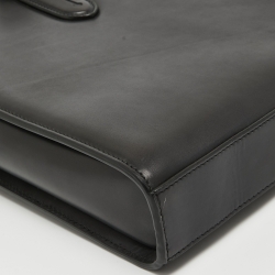 Ermenegildo Zegna Black Leather Briefcase Bag