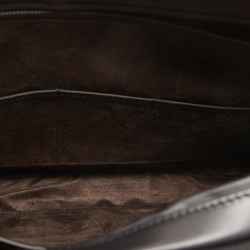 Ermenegildo Zegna Black Leather Briefcase Bag