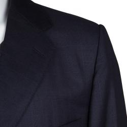 Pre Owned بليزر ايرمنيجيلدو زينيا سو ميسورا صوف كاروها ت أزرق كحلي 5XL