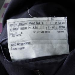 Pre Owned بليزر ايرمنيجيلدو زينيا سو ميسورا صوف كاروهات أزرق كحلي 5XL