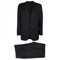 Ermenegildo Zegna Su Misura Black Wool Traveller Micronsphere Suit 5XL