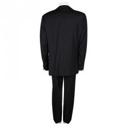 Ermenegildo Zegna Su Misura Black Wool Traveller Micronsphere Suit 5XL