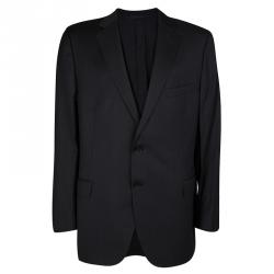 Ermenegildo Zegna Su Misura Black Wool Traveller Micronsphere Suit 5XL