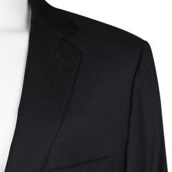 Ermenegildo Zegna Su Misura Black Wool Traveller Micronsphere Suit 5XL