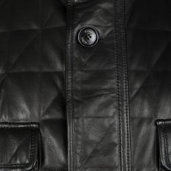 مملوكة مسبقًا جاكيت إيرمنجليدو زينيا جلد خروف بني داكن مبطن 5XL