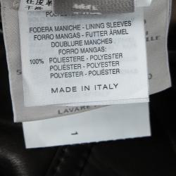 مملوكة مسبقًا جاكيت إيرمنجليدو زينيا جلد خروف بني داكن مبطن 5XL