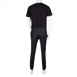 Pre Owned بنطلون زد زينيا مفصل مكسم ضيق صوف رمادي داكن M