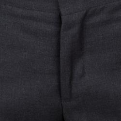 Pre Owned بنطلون زد زينيا مفصل مكسم ضيق صوف رمادي داكن M