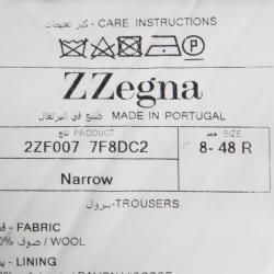 Pre Owned بنطلون زد زينيا مفصل مكسم ضيق صوف رمادي داكن M