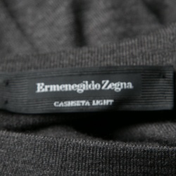 Pre Owned Ermenegildo Zegna Dark Grey Cashmere and Silk Long Sleeve V Neck Sweater XXL