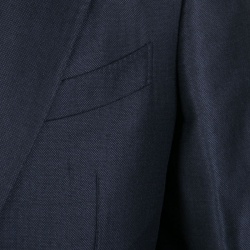 Ermenegildo Zegna Couture Navy Blue Wool and Silk Regular Fit Tailored Suit L