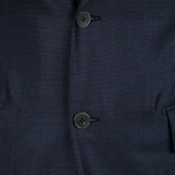 Ermenegildo Zegna Couture Navy Blue Wool and Silk Regular Fit Tailored Suit L