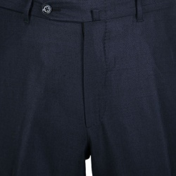 Ermenegildo Zegna Couture Navy Blue Wool and Silk Regular Fit Tailored Suit L