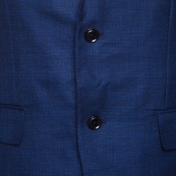 Pre Owned Ermenegildo Zegna Navy Blue Wool Silk Linen Blend 10 Pockets Blazer M