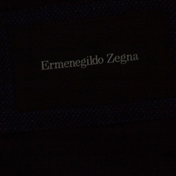Pre Owned Ermenegildo Zegna Navy Blue Wool Silk Linen Blend 10 Pockets Blazer M